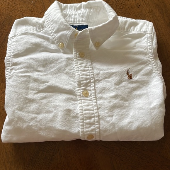 Ralph Lauren Boys Button Down Shirt Size 5 White - Picture 7 of 8